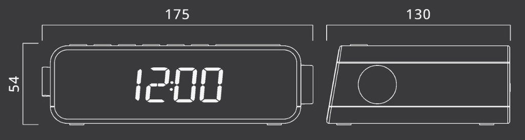 Muse M-175 WI, Radio despertador FM PLL, Alarma dual, Pantalla LED de 0,9'' con tres niveles de intensidad, 20 estaciones FM preestablecidas, Despertar por radio o timbre, Repetición y suspensión