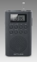 Muse M-03 R, Radio de bolsillo FP PLL, 20 emisoras presintonías de FM, Pantalla LCD, Antena telescópica de FM, Altavoz integrado, Despertador por radio o buzzer