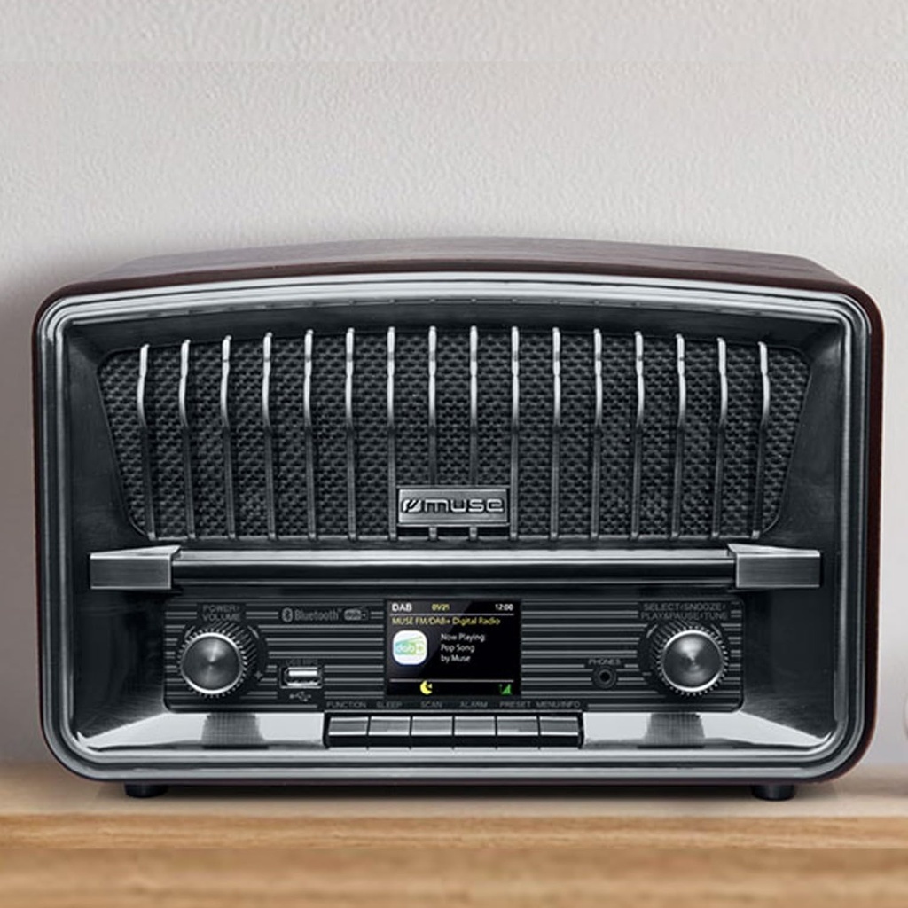 Muse M-135 DBT Radio Digital, Dab+ FM, Radio Reloj Dual Alarma, Pantalla LCD, 2 x 5 vatios