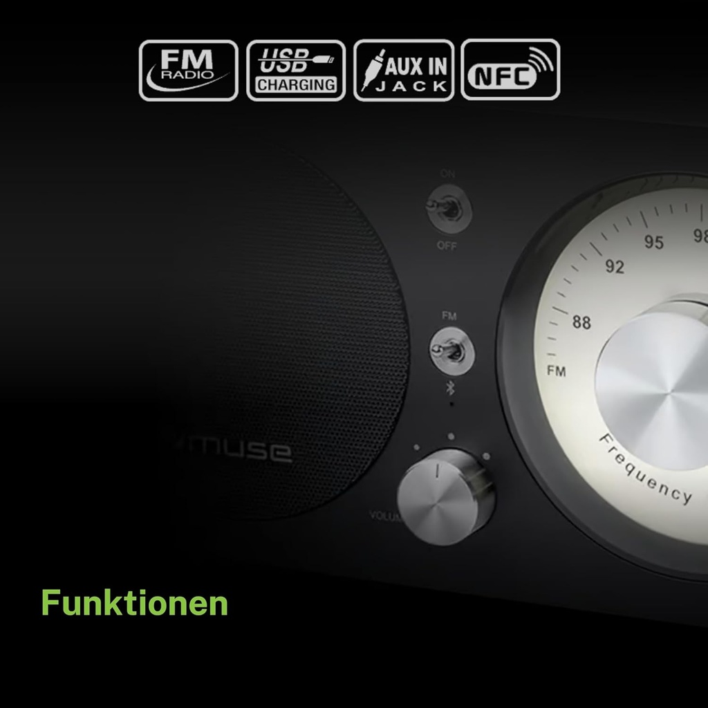 Muse M-095 BT, Radio Analógica FM con Bluetooth