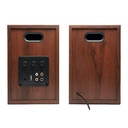 Muse M-610 SH, Altavoces Bluetooth de estantería, Potencia de 120W, Ajuste de volumen, graves y agudos, Puerto USB, Entrada RCA y salida subwoofer