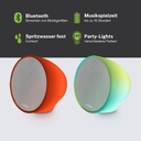 Muse ML-655 BT, Altavoz Bluetooth portátil con 100w de Potencia, Luces de ambiente de colores, Batería recargable (6.600 mAh), IPx4 contra salpicaduras, Mando a distancia, Trípode, Posibilidad de par-estéreo