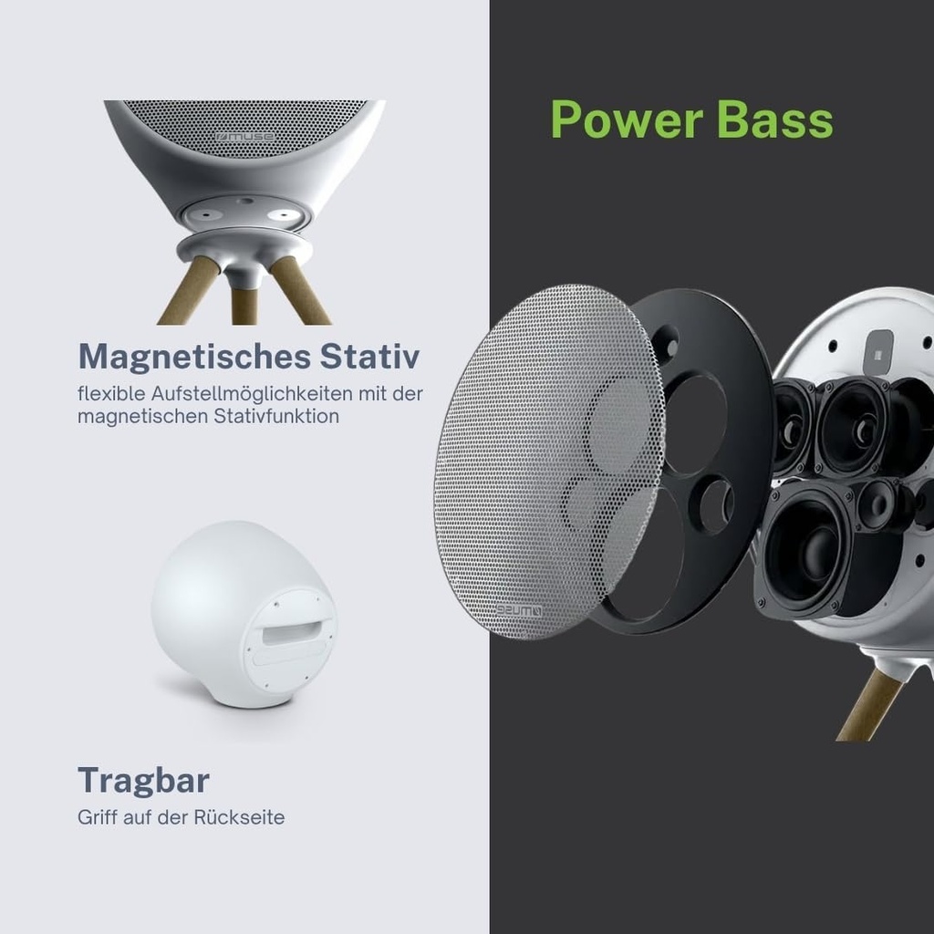 Muse ML-655 BT, Altavoz Bluetooth portátil con 100w de Potencia, Luces de ambiente de colores, Batería recargable (6.600 mAh), IPx4 contra salpicaduras, Mando a distancia, Trípode, Posibilidad de par-estéreo