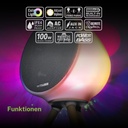 Muse ML-655 BT, Altavoz Bluetooth portátil con 100w de Potencia, Luces de ambiente de colores, Batería recargable (6.600 mAh), IPx4 contra salpicaduras, Mando a distancia, Trípode, Posibilidad de par-estéreo