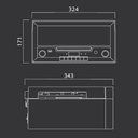 Muse MT-110 B, Microsistema con giradiscos estéreo, 3 velocidades 33/45/78 RPM, Radio FM, Reproductor CD/CD-R/CD-RW, Receptor Bluetooth, Puerto USB, Entrada auxiliar mini-jack, 2 altavoces integrados, Salida RCA, Toma de auriculares