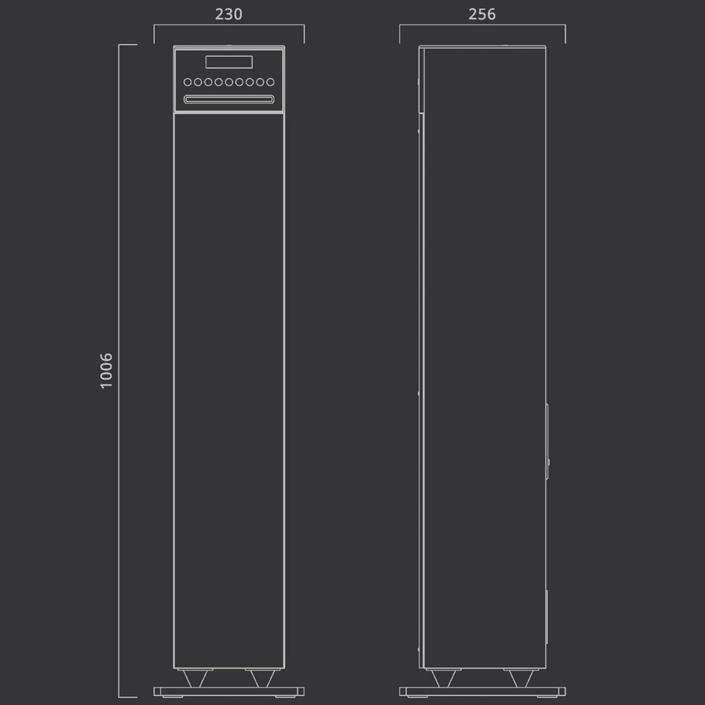 Muse M-1350 BTC, Torre Bluetooth, NFC, Potencia de 180 W, Reproductor CD-MP3, Radio FM, PLL, Reproductor / Cargador USB, RCA jack jack + entrada auxiliar jack, Mando a distancia