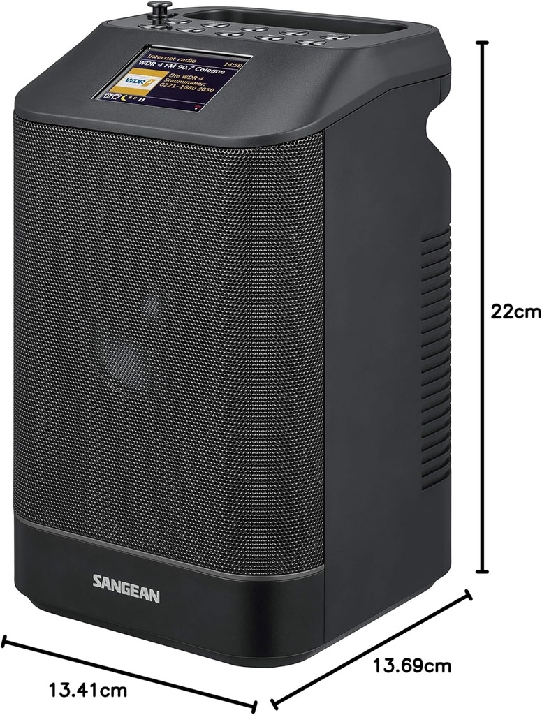 Sangean WFS-58, radio internet portátil, Wifi/Bluethoot con Dab+, negro