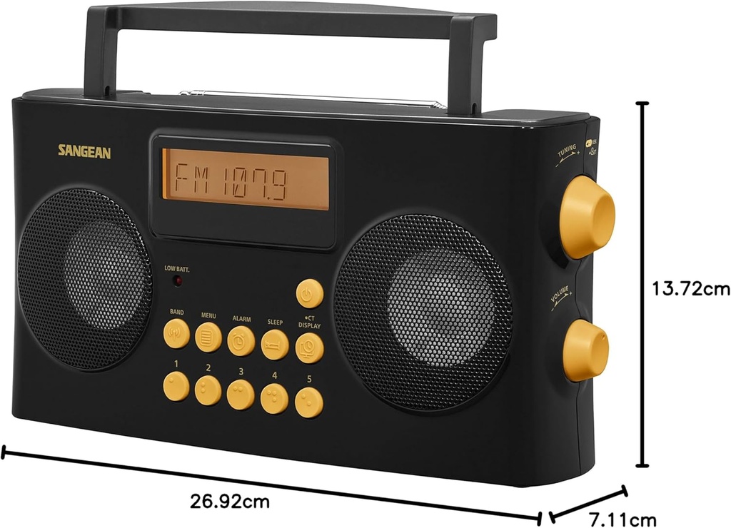 Sangean PR-D17, Radio Portátil Con Función de Voz AM / FM Con Indicaciones de Voz