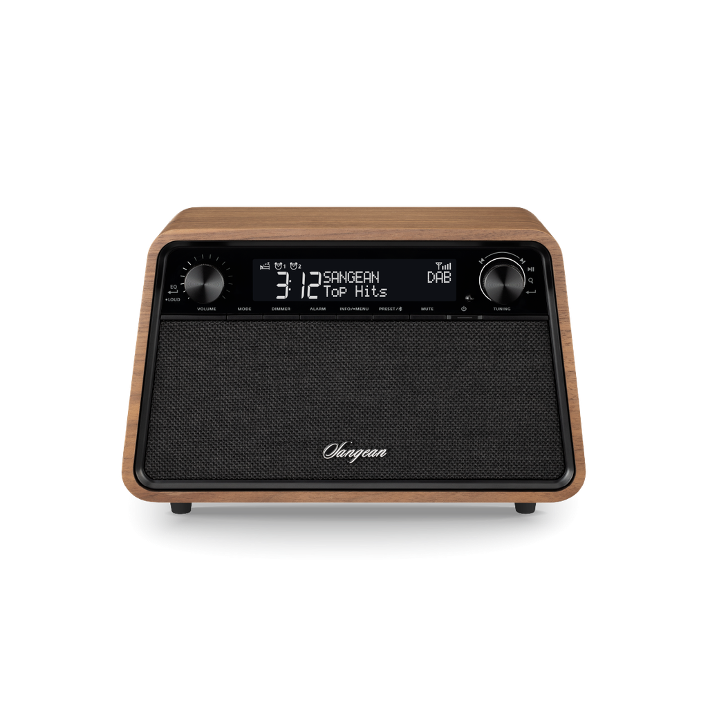Sangean WR-201D, radio DAB+ / FM-RDS, Bluetooth, AUX Radio de sobremesa de madera premium cerezo natural