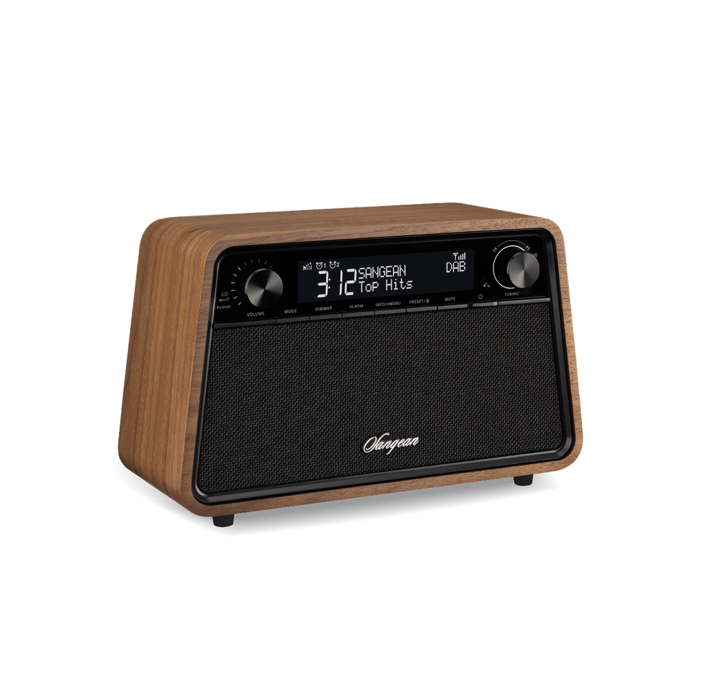 Sangean WR-201D, radio DAB+ / FM-RDS, Bluetooth, AUX Radio de sobremesa de madera premium cerezo natural