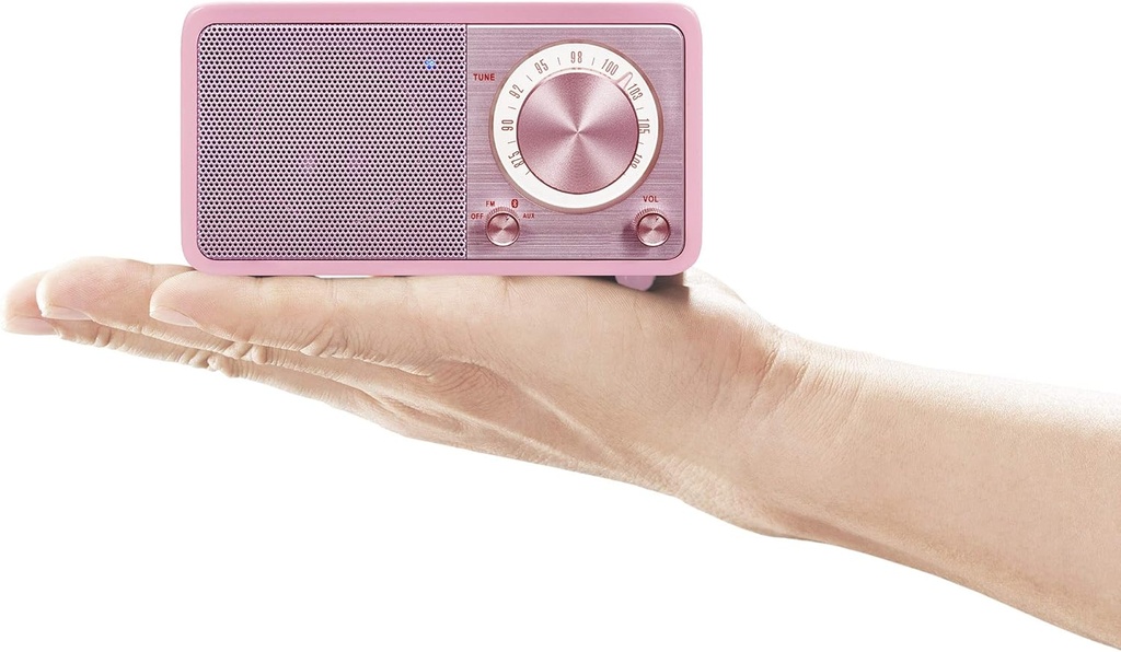 Sangean WR-7WL - Mini altavoz Bluetooth con sintonizador FM y entrada auxiliar