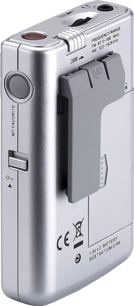 Sangean DT-250, Radio portátil AM/FM, Dynamic Bass Boost, Pantalla LCD