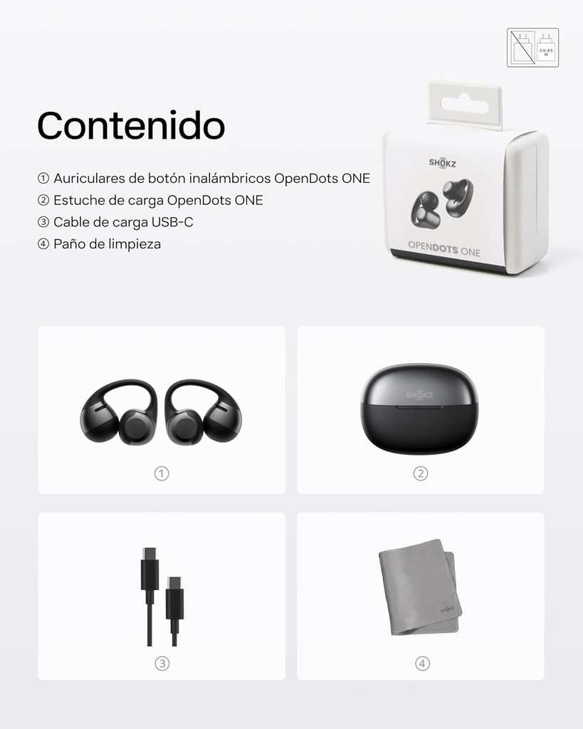 Auriculares Inalámbricos Bluetooth 5.4, Audifonos Deportivos Abiertos Clip, Dolby Audio Premium 6,5g, Open Ear, 40H de Batería, 4 Mics, Cancelación Ruido