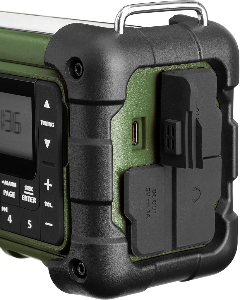 Sangean MMR99, radio de emergencia, recargable, Forest Green