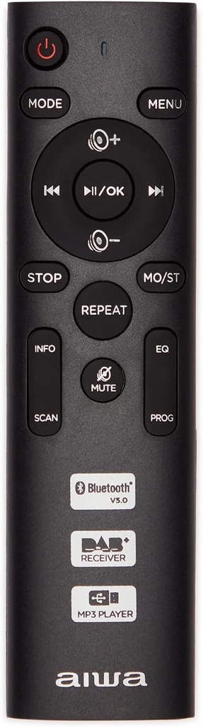 Aiwa BBTC-660DAB/BK: Radio Cassette Portátil con CD, Bluetooth y USB, Grabador de Cassettes, RDS, FM PLL, Dab+, Mando a Distancia