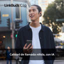 Sony LinkBuds WFLC900B Clip de estilo abierto, cómodo diseño con clip, 3 modos de escucha, IPX4, llamadas nítidas, 37 horas de batería, asistente de voz con IA, control táctil, iOS y Android