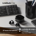 Sony LinkBuds WFLC900B Clip de estilo abierto, cómodo diseño con clip, 3 modos de escucha, IPX4, llamadas nítidas, 37 horas de batería, asistente de voz con IA, control táctil, iOS y Android
