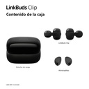 Sony LinkBuds WFLC900B Clip de estilo abierto, cómodo diseño con clip, 3 modos de escucha, IPX4, llamadas nítidas, 37 horas de batería, asistente de voz con IA, control táctil, iOS y Android