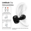 Sony LinkBuds WFLC900B Clip de estilo abierto, cómodo diseño con clip, 3 modos de escucha, IPX4, llamadas nítidas, 37 horas de batería, asistente de voz con IA, control táctil, iOS y Android