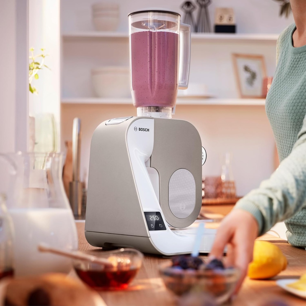 Bosch MUM5XW20, Robot de cocina con báscula1000 W, cuenco de acero inoxidable (3.9 L), juego profesional de pastelería, trituradora