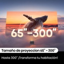 Mini Proyector Smart Tricroma UHD 4K, 65 a 300 pulgadas, 2000 Lumenes, Dolby Vision, HDR, Zoom Digital, Enfoque automático y manual
