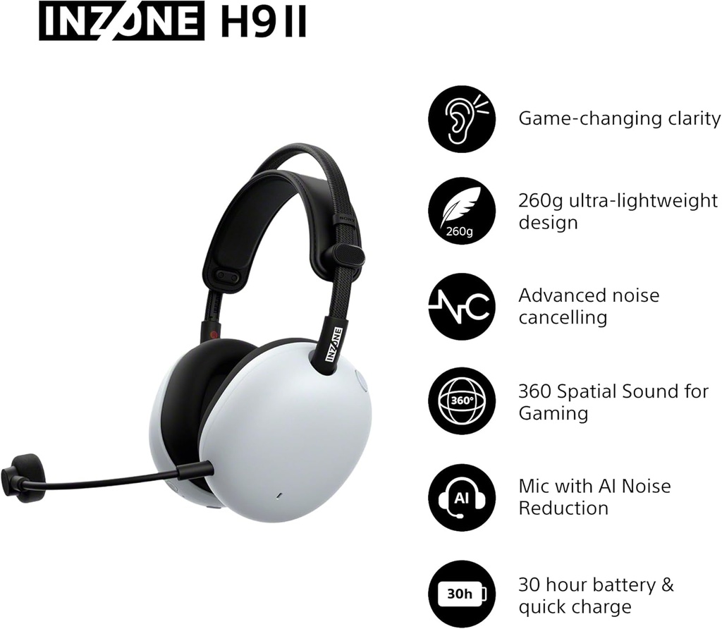 Auriculares inalámbricos para gaming INZONE H9 II con cancelación de ruido