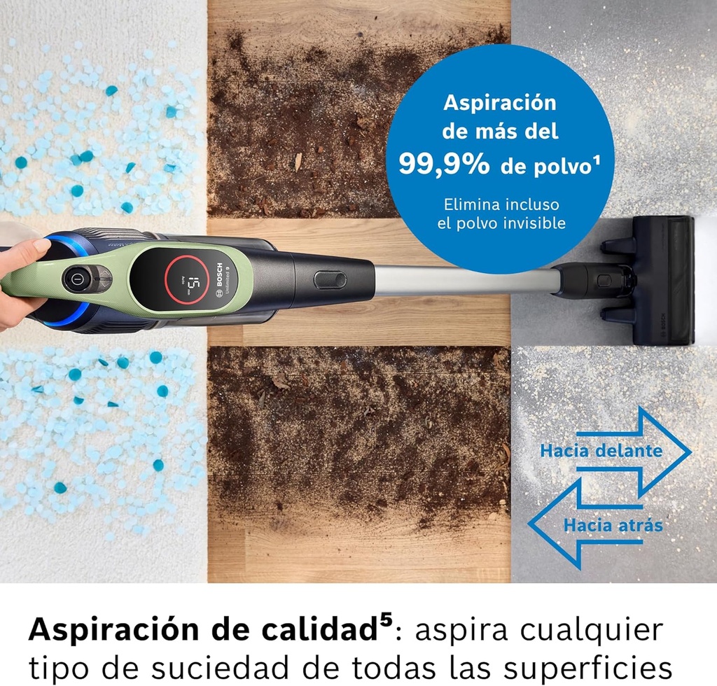 Bosch BCS931GAC, aspirador de escoba, tecnología microClean, unlimited 9