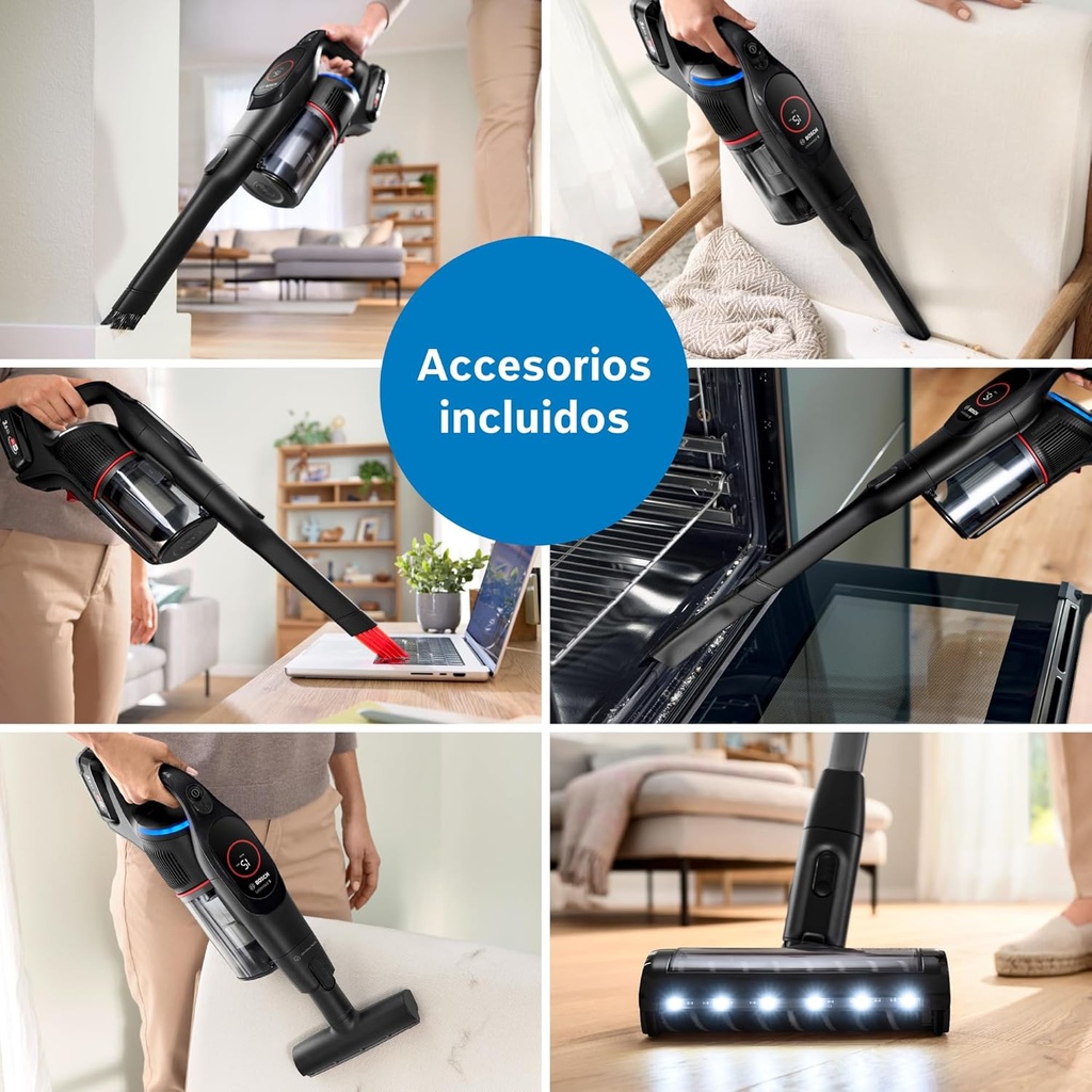 Bosch BCS931GAC, aspirador de escoba, tecnología microClean, unlimited 9
