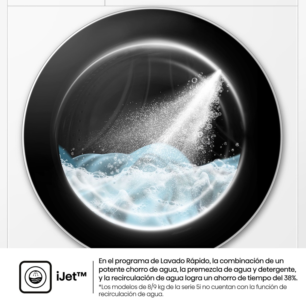 Hisense WF5I9043BWFS, lavadora de carga frontal, 9KG, fondo reducido, clase A - 10%, 1400RPM