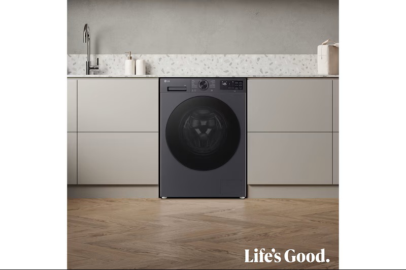 LG F4X5009TBB, Lavadora Inteligente  AI Direct Drive, TurboWash 360º, 9kg, 1400rpm, Serie 500, Un 40% más eficiente que A, Acero grafito mate