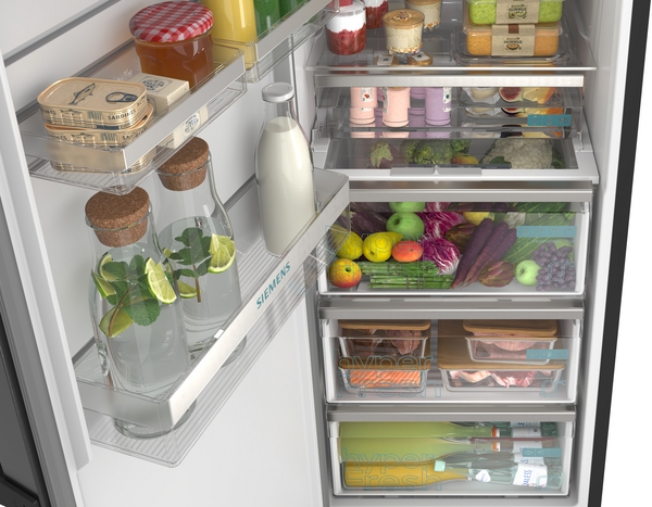 Siemens KS36NVXCG, frigorífico de libre instalación, 186.2 x 59.5 cm, acero negro antihuellas