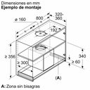 Siemens LJ88BET60, Campana decorativa integrable, 80 cm, Cristal negro, Negro mate, iQ700