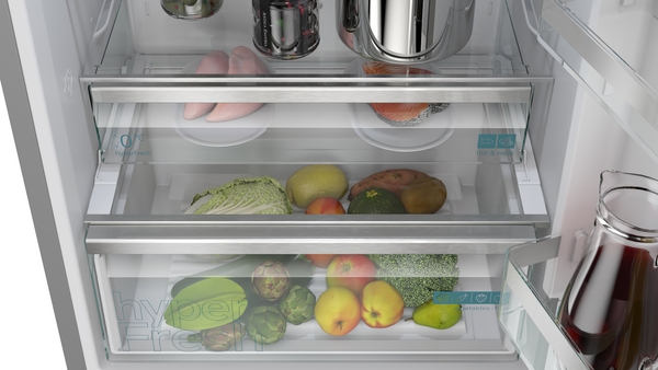 Siemens KG49NVIDG, frigorífico combinado de libre instalación, 203 x 70 cm, acero inoxidable, iQ300