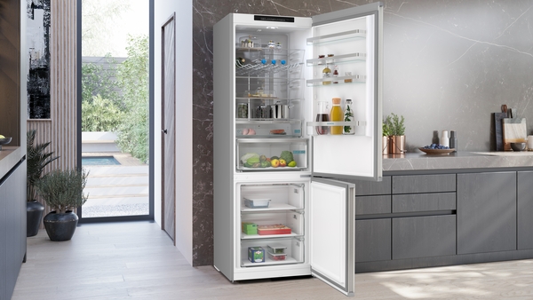 Siemens KG49NVIDG, frigorífico combinado de libre instalación, 203 x 70 cm, acero inoxidable, iQ300