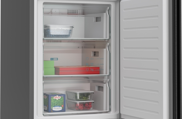 Siemens KG39NVXCG, frigorífico combinado de libre instalación, 203 x 60 cm, acero negro antihuellas, Siemens iQ300