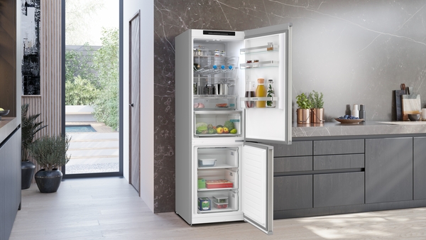 Siemens KG36NVIDG, frigorífico combinado de libre instalación, 186 x 60 cm, acero inoxidable, Siemens iQ300