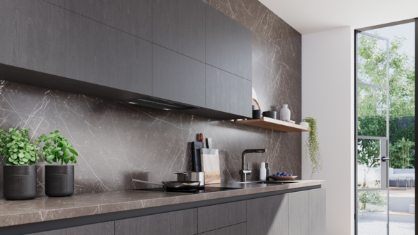 Siemens LJ68BET60, campana decorativa integrable, 60 cm, cristal negro mate