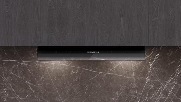 Siemens LJ67BDP60, campana decorativa integrable, 60 cm, cristal negro mate, iQ500