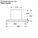 Siemens LJ67BDP60, campana decorativa integrable, 60 cm, cristal negro mate, iQ500