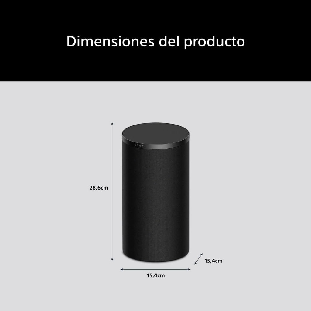 Sony BRAVIA Theatre Rear 9, Altavoces inalámbricos para barra de sonido, 360 Spatial Sound Mapping, 180w