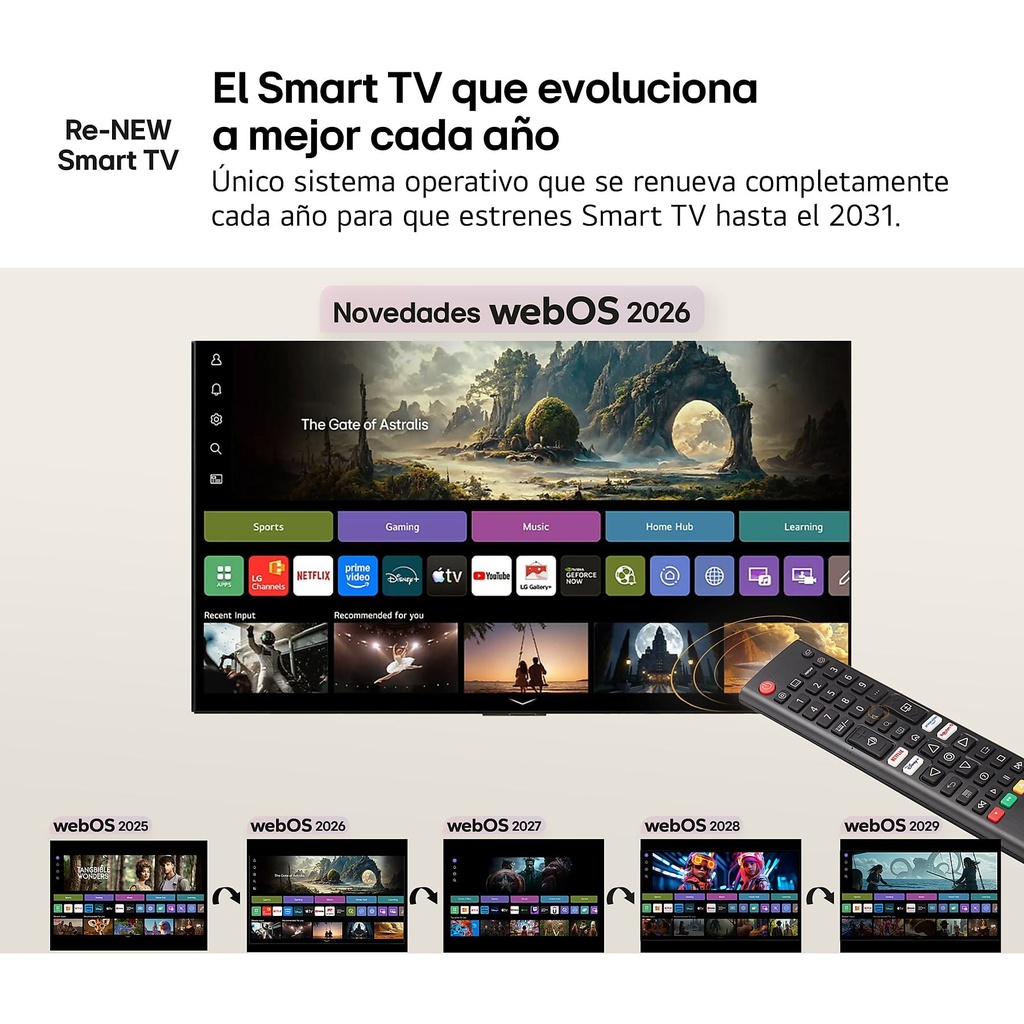 LG 50NU850B6LA, TV LED, UHD 4K, Procesador Inteligente α7 AI Processor 4K Gen9, Tecnologia NANO, Smart TV Web OS