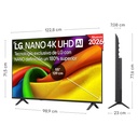 LG 55NU850B6LA, TV LED, UHD 4K, Procesador Inteligente α7 AI Processor 4K Gen9, Tecnologia NANO, Smart TV Web OS