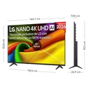 LG 65NU850B6LA, TV LED, UHD 4K, Procesador Inteligente α7 AI Processor 4K Gen9, Tecnologia NANO, Smart TV Web OS