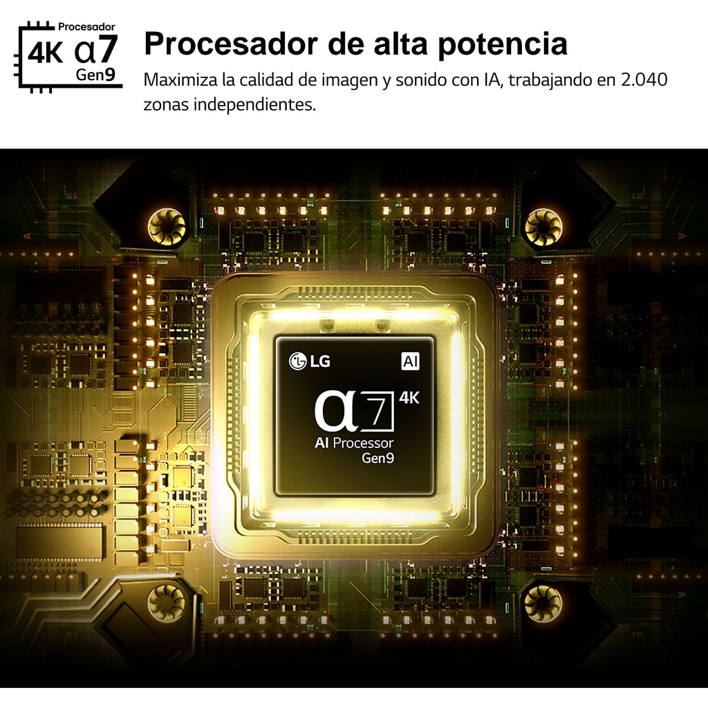 LG 43QNED72B6B, TV QNED Mini LED, UHD 4K, Procesador Inteligente α7 AI Processor 4K Gen9, Tecnologia Nano, Smart TV Web OS