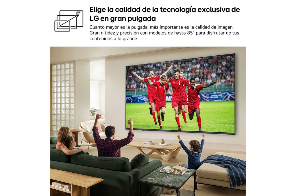 LG 85QNED81B6A , TV QNED Mini LED, UHD 4K, Procesador Inteligente α7 AI Processor 4K Gen9, Tecnologia Nano, Smart TV Web OS, Tecnologia EVO