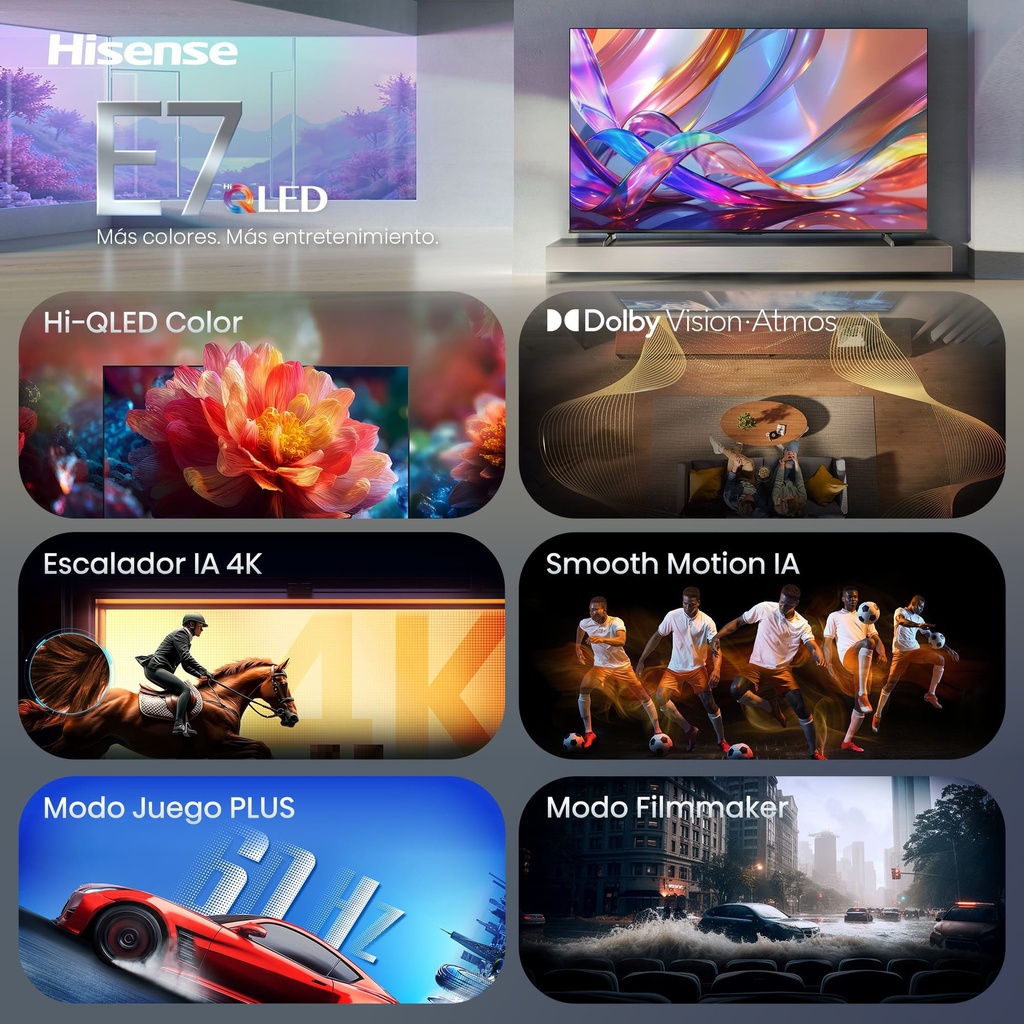 HISENSE E7 QLED TV 55E7S, 4K, Hi-QLED Color