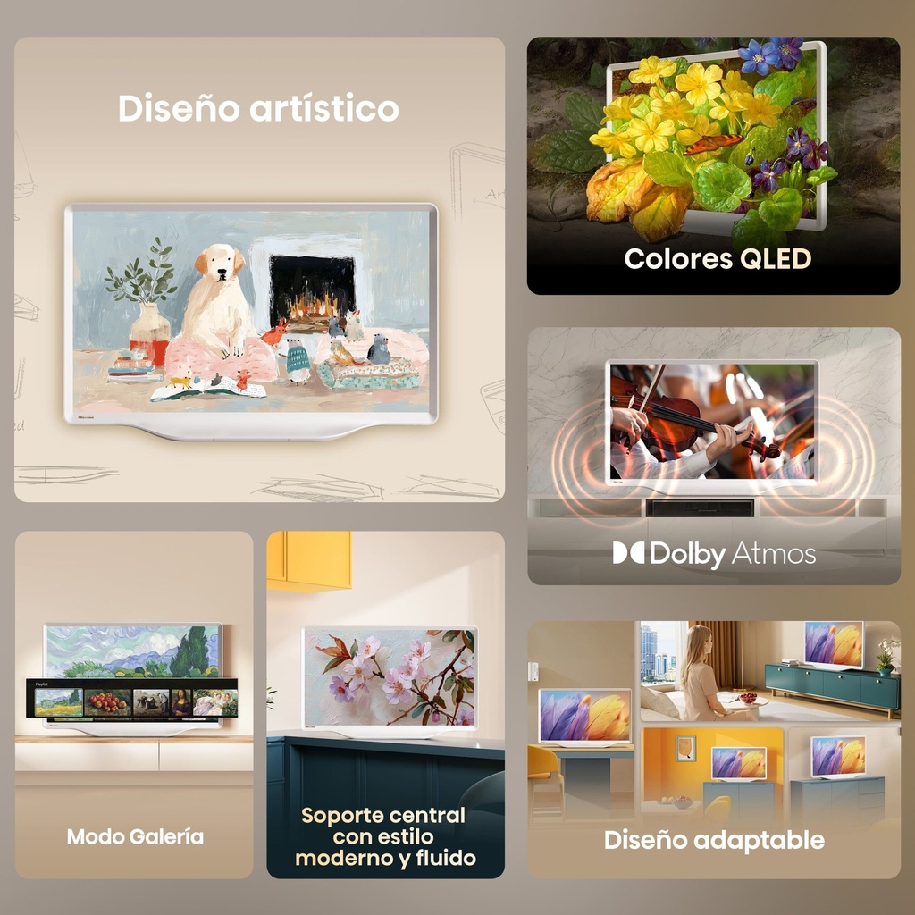 HISENSE Deco TV 32S5Q, QLED Quantum Dot colour 32″ Pulgadas, Peana central con estilo
