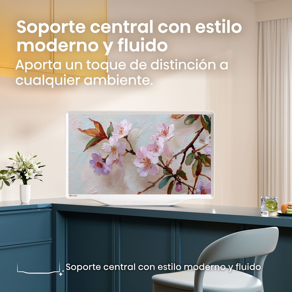 HISENSE Deco TV 32S5Q, QLED Quantum Dot colour 32″ Pulgadas, Peana central con estilo