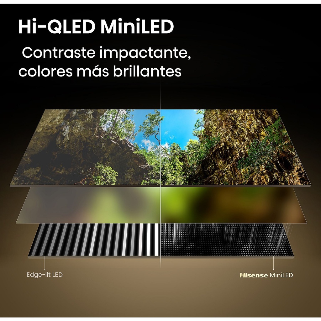 Hisense Mini LED TV 55E8S, UHD 4K, Quad Core / MT9618, Total HDR, Subwoofer integrado