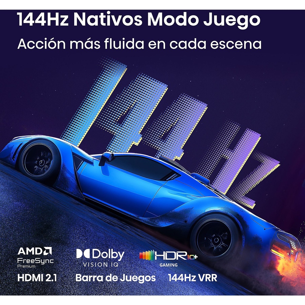 Hisense QLED 4K TV 75E7S PRO, Quad Core/MT9618, 144Hz Nativos, Smooth Motion IA, HDR10+Gaming